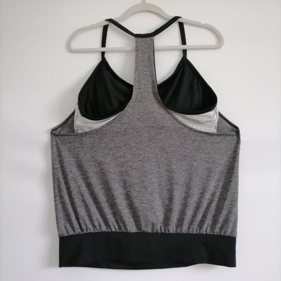 Nike Womens Gray Scoop Neck Built In Bra Hybrid Athletic Tank Top Plus Size 1X - Picture 4 of 7